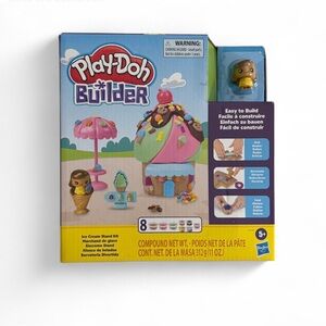 Hasbro Play-Doh Builder Ice Cream Stand Set - Pink and Brown